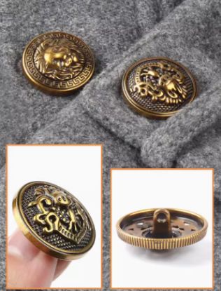 Picture of Retro gold buttons high-end men's and women's jackets, woolen overcoats, metal buttons, and clothes with round buttons